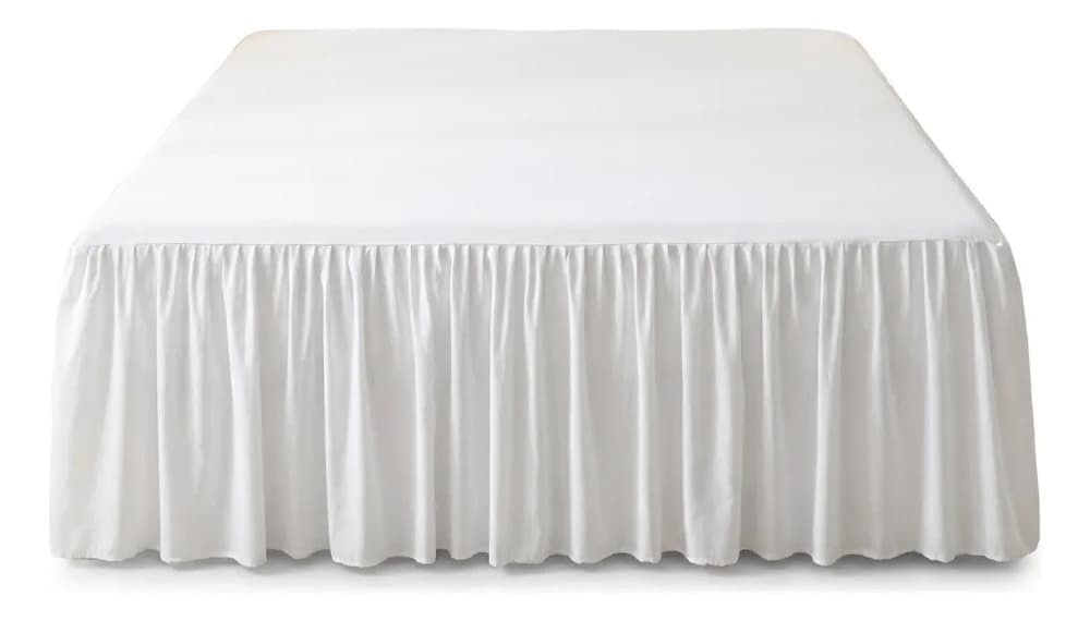 Faldon De Cama Premium 2.5 Plazas (king) Blanco Blanco